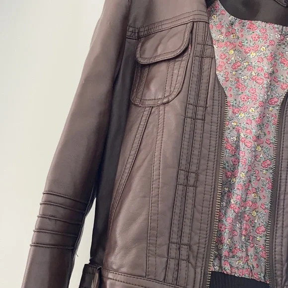 DONATED-Faux Leather Jacket - Picture 2 of 9